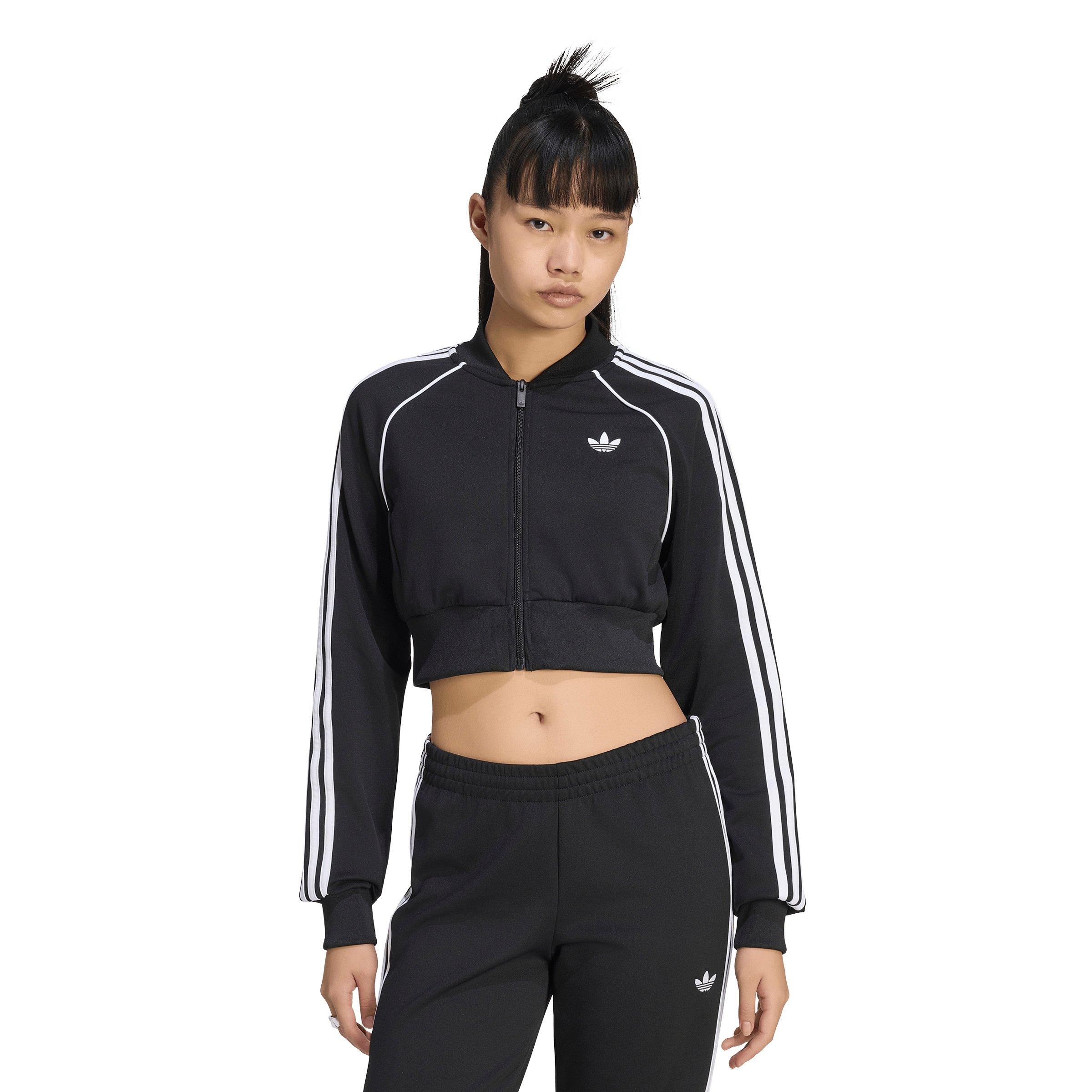 adidas Originals Women's Superstar Cropped Track Top - Black/White - BLACK/WHITE